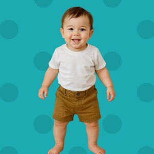 George Toddler Boy Shorts | Khaki Brown Cotton Shorts 18–24M | Casual Everyday